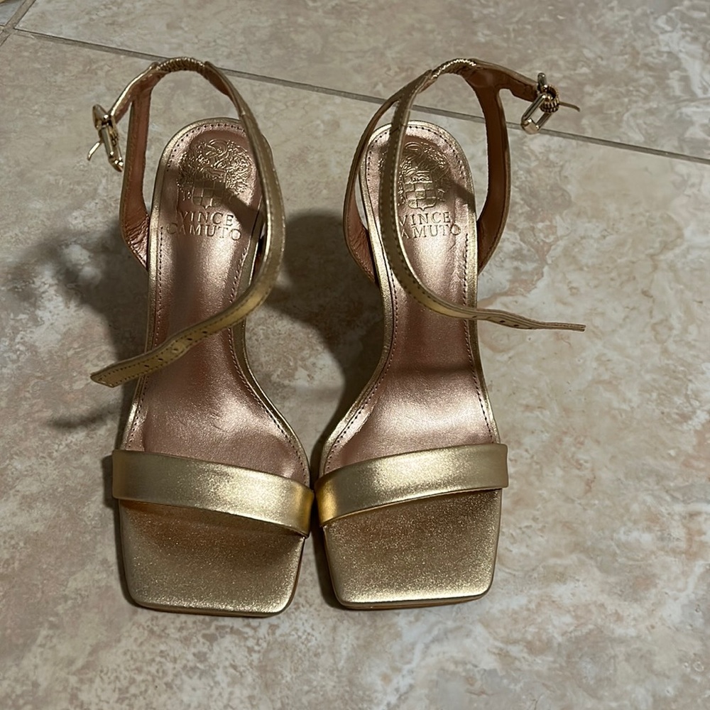 Vince Camuto gold heels